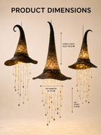 3-Piece Lighted Witch Hat Set with Cascading Stars