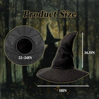 Black Witch Curly Wizard Accessory Up Women's Dress Halloween Costume – Black