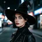 Black Witch Curly Wizard Accessory Up Women's Dress Halloween Costume – Black