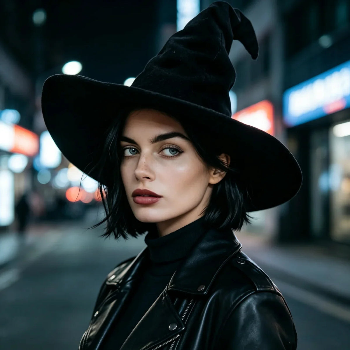Black Witch Curly Wizard Accessory Up Women's Dress Halloween Costume – Black