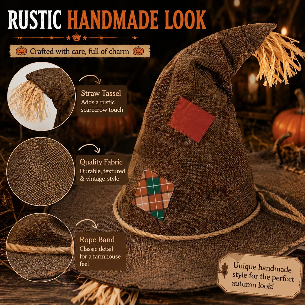 Witch Hat for Women, Pumpkin Patch Costume Accessory for Fall Festival